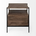 thumbnail image 4 of Mercana Glenn I Square Dark Brown Wood And Iron Black Frame Side Table 69015, 4 of 7
