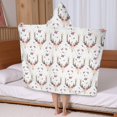 thumbnail image 5 of White Deer Antler Flower Pattern Hooded Bath Towel，50"x30" for Ages 3 To 12 Kids, Quick Dry Lightweight Soft Microfiber Hood Beach Towel Cover Up for Kids, 5 of 7