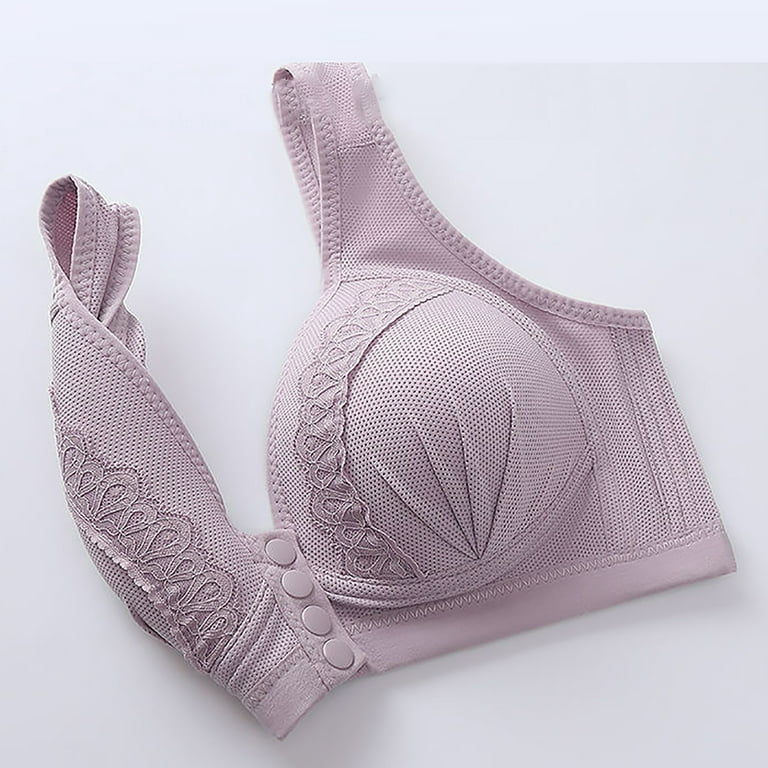 Bras for Women No Underwire 2023 Wire Free Front Snaps Bra Comfortable Push  Up Bras Everyday Lace Bra for Women at  Women's Clothing store