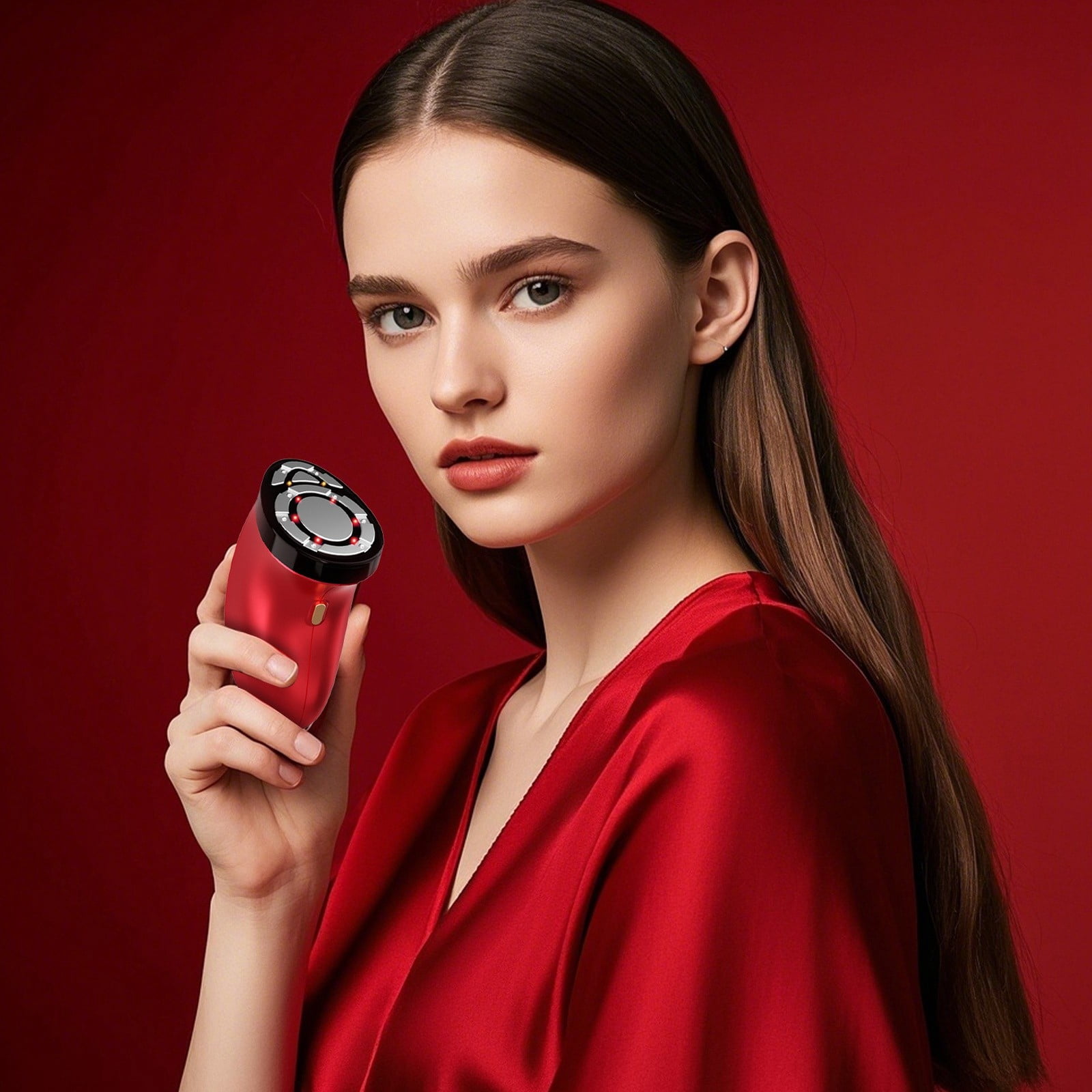 Portable Microcurrent Facial Lift Massager with Red Light Rechargeable Aging Skin Device for Home Use