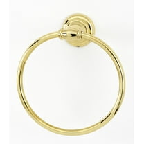 Alno A6740 Charlie's 6" Round Traditional Solid Brass Bathroom Towel Ring - Brass