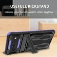 thumbnail image 5 of Back Card Holder Case for Google Pixel 6 2021[5G], Pixel 6 Cover 2021, Allytech Hard PC + Soft TPU Hybrid Protection Hands-Free Stand Bracket Anti-Slip Grip Cover for Pixel 6 2021, Purple, 5 of 9