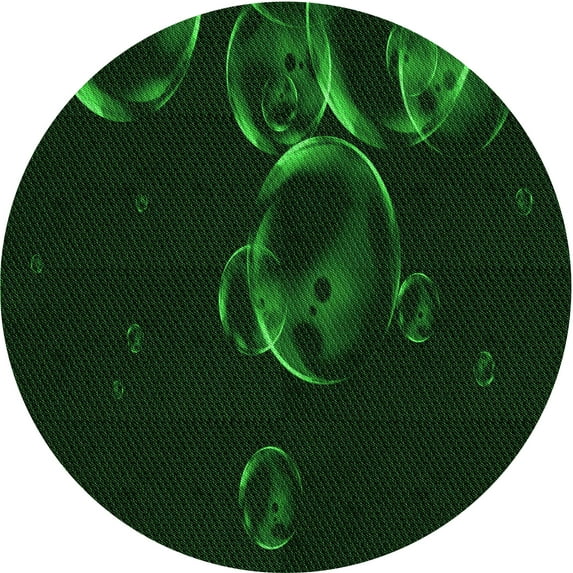 Ahgly Company Indoor Round Patterned Green Area Rugs, 8' Round