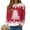 Red, variant on Towmus Halloween Sweaters for Women Novelty Xmas Roundneck Snowflake Sweatshirts Sequin Ghost Print Long Sleeve Pullover Tops
