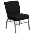 thumbnail image 3 of Emma + Oliver Auditorium Chair - Black Fabric/Silver Vein Frame - 21" Seat - Book Rack, 3 of 12
