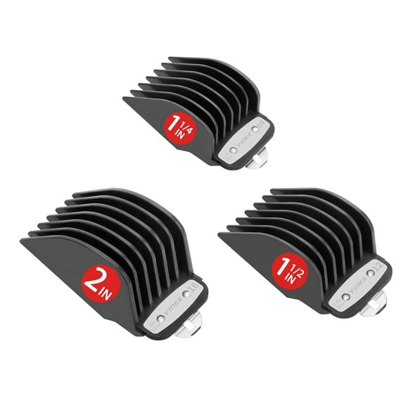 Yinke for Wahl Clipper Guards Set 10 12 16, Hair Clipper Guards for Wahl Senior Clippers with Metal Clip, 3 Cutting Lengths 2 inch/1.5 inch/1.25 inch, Fits Most Cordless/Cord Wahl Clippers (Black)