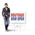 thumbnail image 4 of Boutique Now Open Yard Sign 2 Pack of 18 Inch x 24 Inch Double Sided Weatherproof Heavy-Duty Plastic with Stake | Fashion Apparel, Unique Finds, Grand Opening Promotions | Made in USA, 4 of 7
