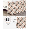 thumbnail image 3 of Ombre Brown Geometric Plaid Retro Abstract Morocco Gingham Bed Skirt Queen Size, Wrap Around Bed Skirting with Adjustable Elastic Strap, Dust Ruffle Pleated Bedskirts 16 Inch Drop for Bedroom Beds, 3 of 9