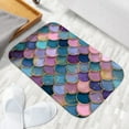 thumbnail image 6 of 1pc Mermaid Scales Absorbent Non-Slip Bathroom Thickened Flannel Rug Decor,Soft,Quick Drying,Suitable For Indoor/outdoor Use,Bathrooms,Bedrooms,Kitchens,Terrace,Laundry Rooms,16"x24", 6 of 9