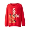 thumbnail image 2 of Sedceaty Women Christmas Pullover, Long Sleeve Round Neck Snowman/ Elk/ Tree/ Gift Print Casual Party Street Spring Tops, 2 of 8