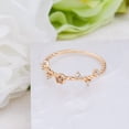 thumbnail image 3 of Rose Flower Wedding Band, Delicate Diamond Stacking Matching Minimalist Band, Rose Gold Floral Promise Ring, Women Anniversary Gifts, 3 of 5