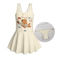 thumbnail image 6 of Uourmeti Cartoon Capybara Airplane Print Girls Skirted One Piece Swimsuit - Quick Dry, Stretchy Swim Dress for Beach & Pool Vacations, 6 of 8