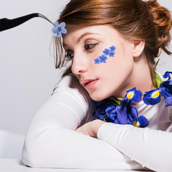 FurNest 20PCS Blue Forget Me Not Flowers Dried Pressed Nature Craft Flo