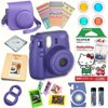 Fujifilm Instax Mini 8 Camera GRAPE + MASSIVE BUNDLE for Fujifilm instax mini 8 camera Includes: Instant camera + Instax mini 8 instant films 10 pack (Hello Kitty)+ instax mini 8 Accessories