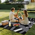 thumbnail image 4 of Gray Black Geometric Outdoor Rug for Patio/Deck/Porch, Non-Slip Large Area Rug 6 x 9 Ft, Modern Art Abstract Grey Line Indoor Outdoor Rugs Washable Area Rugs, Reversible Camping Rug Carpet Runner, 4 of 8