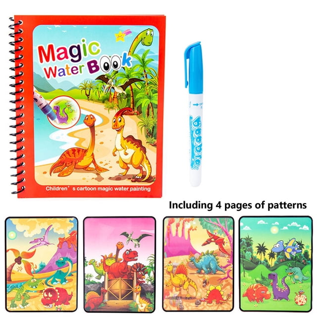 Fiudx Juego de Pintura Al Agua, Bloc Reutilizable para Garabatear con Agua, Divertido Juego de Acuarela Transparente, Pincel Incluido, Arte Sin Ensuciar, Desarrolla La Motricidad Fina, Ideal para Via