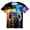 Z109-Black, variant on Kids' Neon Space Astronaut & UFO All-Over Print T-Shirt, Boys' Short Sleeve Tee, Glow-Inspired Cosmic Print Casual Top