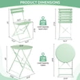 thumbnail image 5 of LIFERUN 3-Piece Folding Bistro Set,  Outdoor Table and Chairs Set of 2, Weatherproof Patio Furniture for Garden, Balcony, Porch, Green, 5 of 12