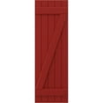 thumbnail image 5 of Ekena Millwork 17 1/2"W x 53"H Americraft Five Board (2 Batten) Exterior Real Wood Joined Board-n-Batten Shutters w/ Z-Bar (Per Pair), Fire Red, 5 of 10