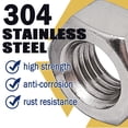thumbnail image 3 of 20pcs M8x1.0mm 304 Stainless Steel Hexagon Metric Fine Thread Hex Nuts Hex Locknuts Hexagon Head Machine Nuts Hexagon Nut Hardware, 3 of 5