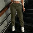 thumbnail image 2 of Nestiefly Plus SizeTall Women's Straight Leg Sweatpants Drawstring Elastic Waist Casual Joggers Pants with Pockets Open Bottom Army Green 3XL, 2 of 8