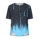 thumbnail image 4 of ICHUANYI Clearance Fashion Womens Casual Printed Zipper V Neck Short Sleeve Buttons Tops Irregular Hem Blouses(Navy, S) ICHUANYI WER2023081106607, 4 of 5