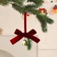 thumbnail image 3 of xihome Adorno colgante de campanilla de viento con lazo navideño de franela afelpada para decorar el rbol de Navidad y fiestas., 3 of 6