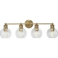 thumbnail image 2 of Hansford Collection Four-Light Vintage Brass Clear Glass Farmhouse Bath Vanity Light, 2 of 5