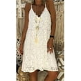 thumbnail image 2 of Vestido de mujer con cuello en V, encaje, ropa de verano, tallas grandes, vestido sexy sin mangas, blanco, 3L Methold AP002065-06, 2 of 6