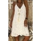 thumbnail image 2 of Vestido de mujer con cuello en V, ropa de verano de encaje, vestido sin mangas sexy de talla grande, blanco, XXL Methold AP002065-05, 2 of 6