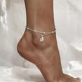 thumbnail image 6 of Chic & Artsy Boat Anklet, 925 Sterling Silver, 10.7 in Cable Chain, 6 of 7