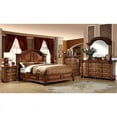 thumbnail image 2 of Furniture of America Charles Solid Wood Queen Panel Bed in Tobacco Oak, 2 of 3