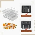 thumbnail image 4 of Air Fryer Rack, 3 Tier Grid Air Fryer Dehydrate Rack, Multifunctional Stackable Stainless Steel Grill Pan for Ninja Foodi AG300 AG400 DZ201 DZ40 Air Fryers, Ovens, Press Cookers, 4 of 6