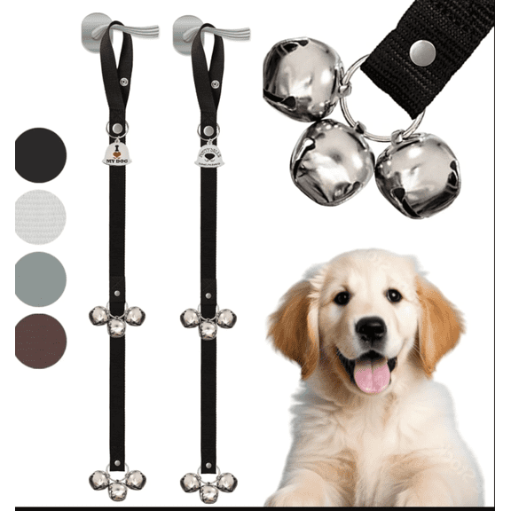 Potty Bells - Caldwell's Pet Supply Co. - The Original Dog Door Bells for House Training Puppies and Dogs - Dog Bells for Dogs to Ring to Go Outside – Black Potty Bells - 2 Count