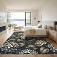 thumbnail image 3 of ODIKA 6' x 9' Machine Washable Non-Slip Area Rug, contemporary floral High Traffic Rug, Gray, 1118534, 3 of 7