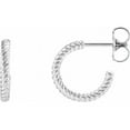 thumbnail image 2 of 14k White Gold 12mm Rope Hoop Earrings Hoop Earring for Women - 1.5 Grams, 2 of 2