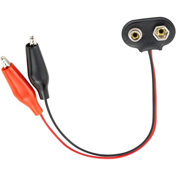 GFDYREE 9v Battery Connector with Alligator Clips, 3PCS 9v Battery Snap to Dual Alligator Clips Cable