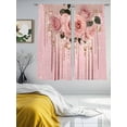 thumbnail image 3 of Pink Roses Romantic Sheer Curtains 72 Inch Length 2 Panels Set, Watercolor Botanical Floral Voile Window Treatment Rod Pocket Curtains Sheers Drapes for Bedroom/Living Room/Kitchen 52"x72"x2, 3 of 7