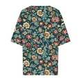 thumbnail image 4 of Jjayotai Women's Short Sleeve V-Neck T-Shirt, Casual Summer Athletic Top, T Shirts for Women, Lightweight Tops & Blouses, Button Down Shirts for Women Multicolor^21 S, 4 of 5