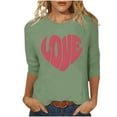 thumbnail image 2 of Gamivast Valentine Shirt for Women Cute Love Heart 3/4 Sleeve Casual Tee Tops Casual Loose Crew Neck Trendy Thsirts Holiday Tunic Pullover Spring Outfit, 2 of 6