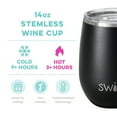 thumbnail image 4 of Swig Life 14oz Stemless Wine Cup | Insulated Stainless Steel Wine Tumbler | Black, 4 of 5