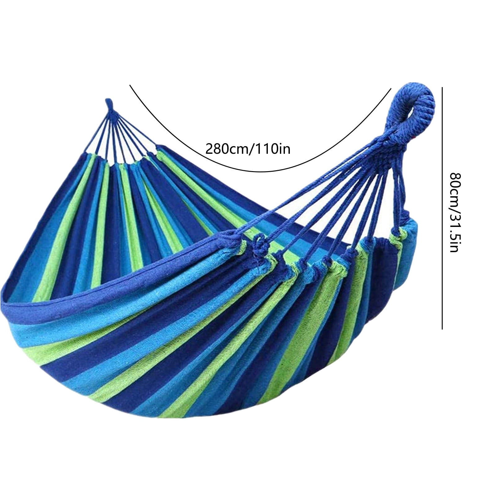 Camping Gear Savings! Uhuya Single Hammocks Cotton Canvas Hammocks Portable Camping Hammocks with Carrying Bag Two Metal Carabiner Rope Suitable for Travel Yard Garden Indoor Outdoor Patio Blue