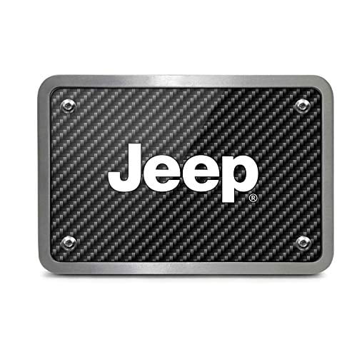 Jeep UV Graphic Carbon Fiber Look Thick Solid Billet Aluminum 2 inch Tow Hitch Cover