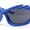 Blue - Black, variant on Runway Thorny Beveled Wrap Around Plastic Sport Sunglasses All Black