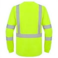 thumbnail image 5 of Men's Reflective Strip Long Sleeve Work T-Shirt Construction Workwear for Spring Fall Safety Wear,Fluorescent Green,L, 5 of 5