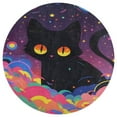 thumbnail image 3 of Cute Planet Cat Round Small Area Rug, Print Non Slip Washable Floor Mat, Soft Throw Rug for Living Room, Powder Room Entryway, Bathroom, Bedside, 3 of 6