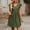 Army Green, variant on IUYRTFE Women's Flutter Sleeve V Neck Mini Dress Pleated Loose Fit Summer Casual A Line Swing Dress