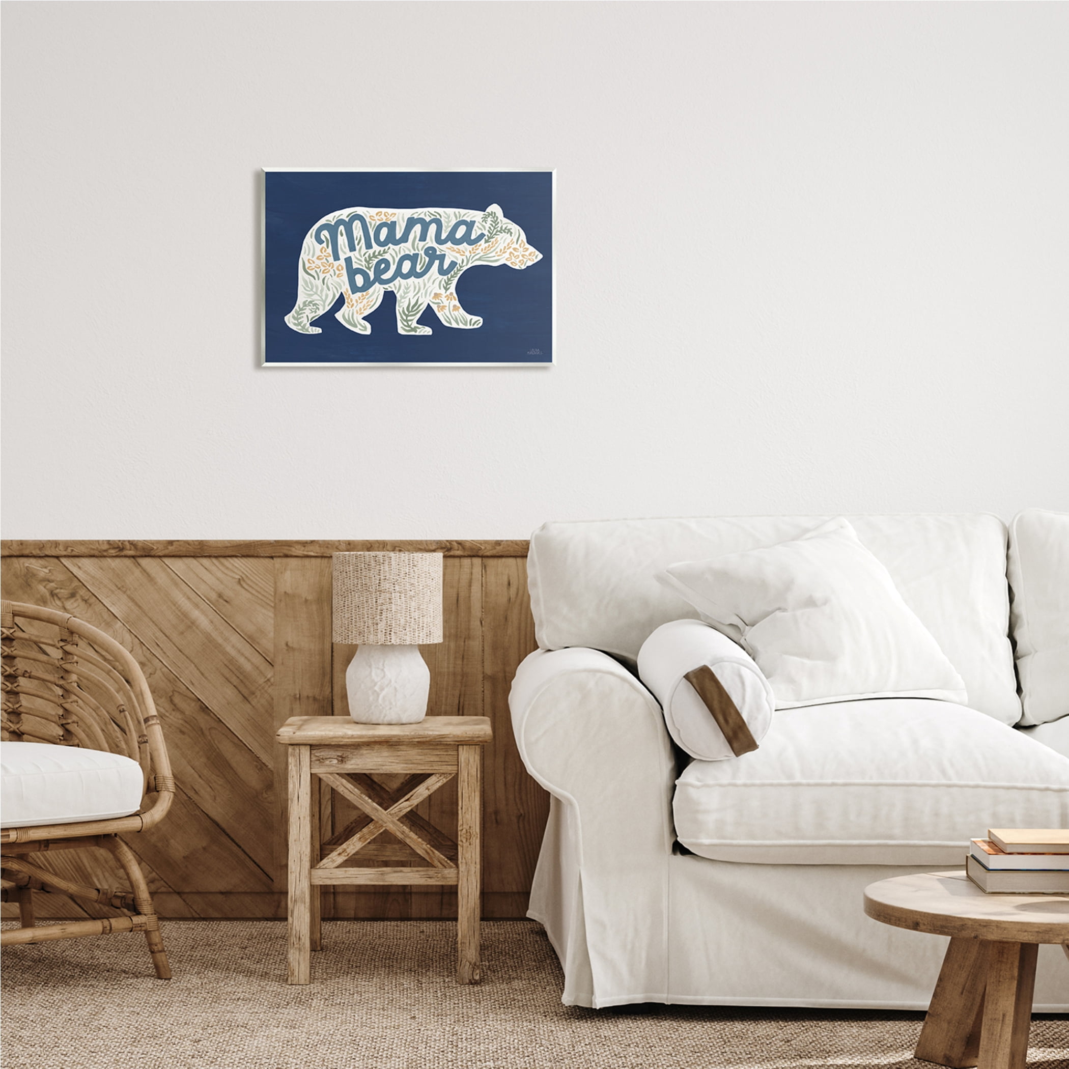 Stupell Industries Blue Mama Bear Botanicals Botanical & Floral Painting Unframed Art Print Wall Art, 19 x 13