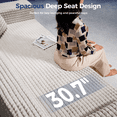 thumbnail image 6 of 90" No-Assembly Diamond Sofa for living Room, 3 Seater Couch with 30-inch Deep Seat, Soft Fleece Design with 2-Layer Sponge - Ready to Use Out of the Box, Beige, 6 of 8