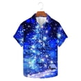 thumbnail image 2 of JURANMO Deal Of The Day Prime Today Mens Big and Tall Hawaiian Shirts Fashion Christmas Tree Graphic Tees Tops Casual Button Down Short Sleeve Blouse Tropical Vacation Holiday Beach Shirt Blue XXXL, 2 of 6